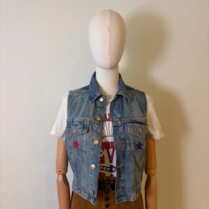 Wild Fable x Benson Boone Denim Vest - American Heart - Size S